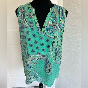 Collective Concepts - Split Neck Sleeveless Blouse